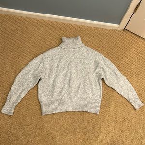 ZARA Light Grey Turtleneck Sweater Size Small